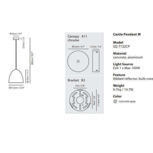 [USA] Seed Design  Castle Pendant Lamp
