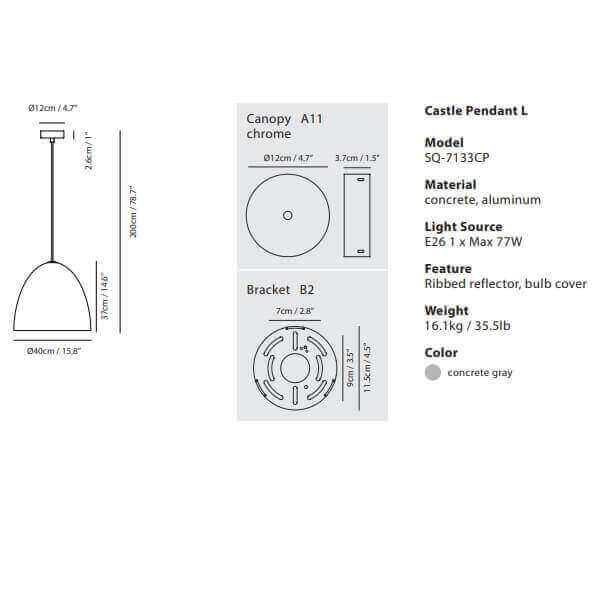 [USA] Seed Design  Castle Pendant Lamp