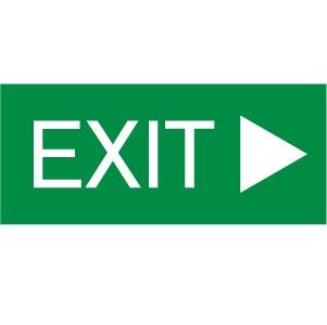 DENKO EXIT/Emergency 2W / Single Side_W/Right Arrow DENKO 2W LED Slim Emergency Exit Light Sign-Surface Mount