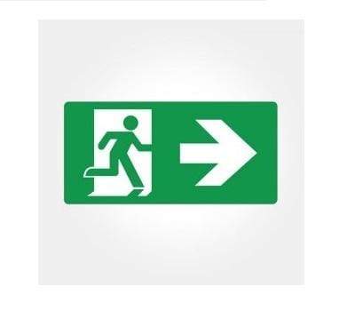 DENKO EXIT/Emergency 2W / Single_W/Right Arrow DENKO 2W LED Slim Emergency Exit Light Running Man-Surface Mount