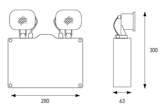 DENKO EXIT/Emergency Denko 2 x 3W LED IP65 Weatherproof Twin Emergency Light - Mickey Mouse