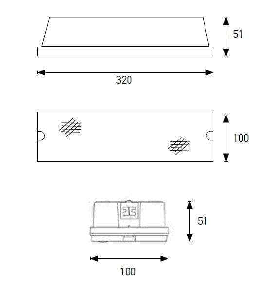 DENKO EXIT/Emergency Denko 2W LED Non-Maintained Emergency Light, Surface/Recessed