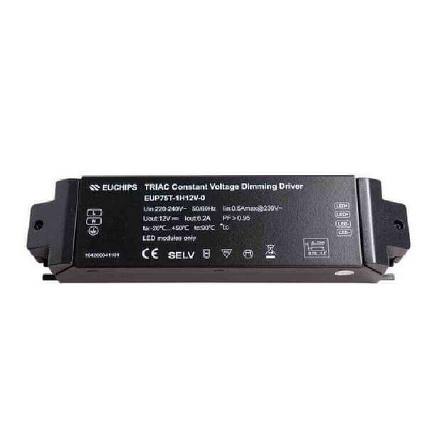 EUCHIPS EUP75A-1H12V-1 0/1-10V Constant Voltage Dimming Driver 75W 12V x20Pcs - DelightLighting