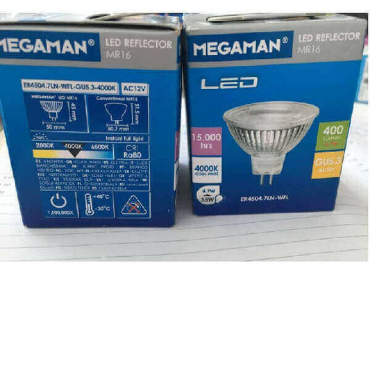 [CLEARANCE] megaman LED Reflector MR16 GU5.3 4000K x2Pcs - DelightLighting