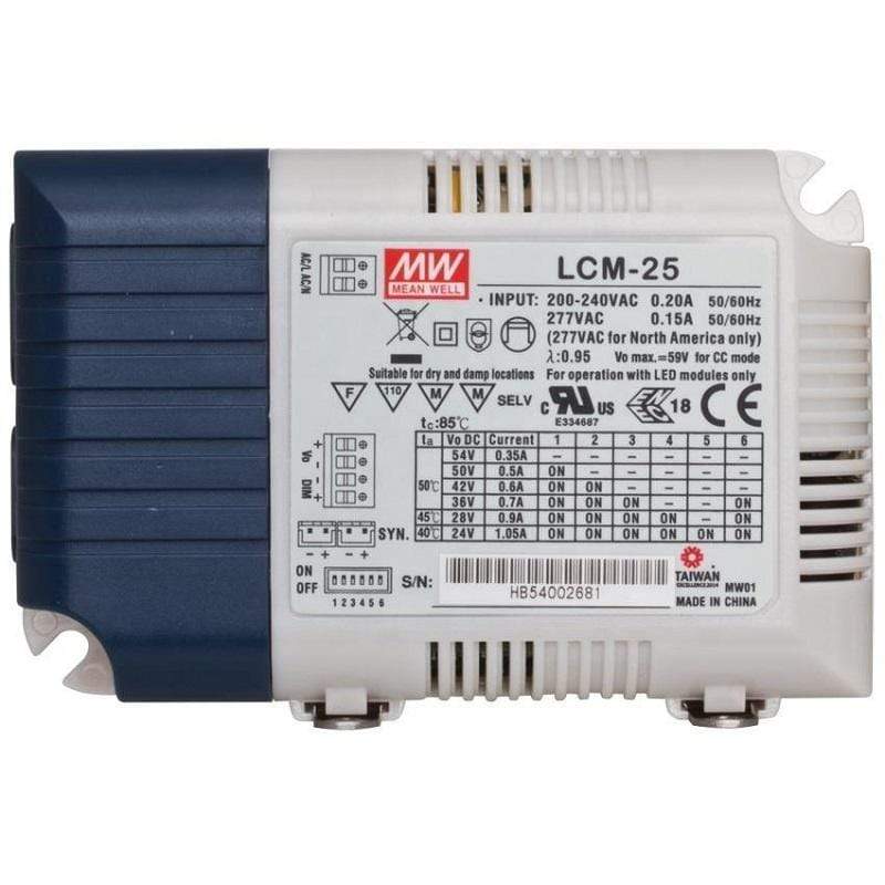 S7 Ballast /Drivers 25W / 350mA MEANWELL LCM-25 Series Multiple-Stage Constant Current Mode LED Driver