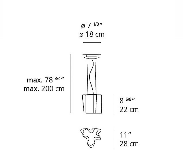 Y1 Home Decore [USA] Artemide Gerhard Reichert, Michele De Lucchi Logico Mini Single Pendant Light